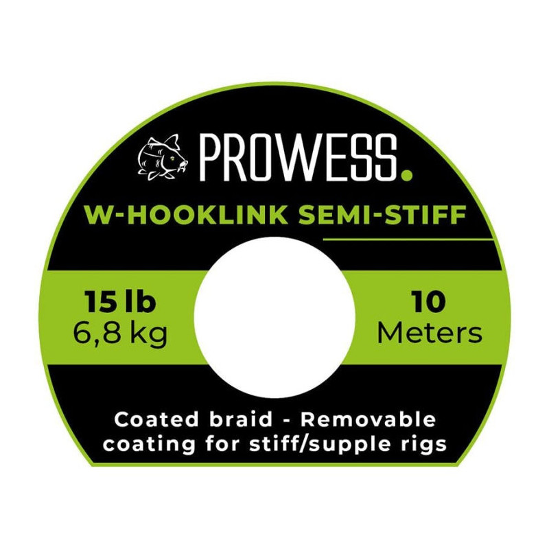 Tresse à bas de ligne Prowess W-Hooklink Semi-Stiff - 10 m