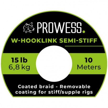 Tresse à bas de ligne Prowess W-Hooklink Semi-Stiff - 10 m