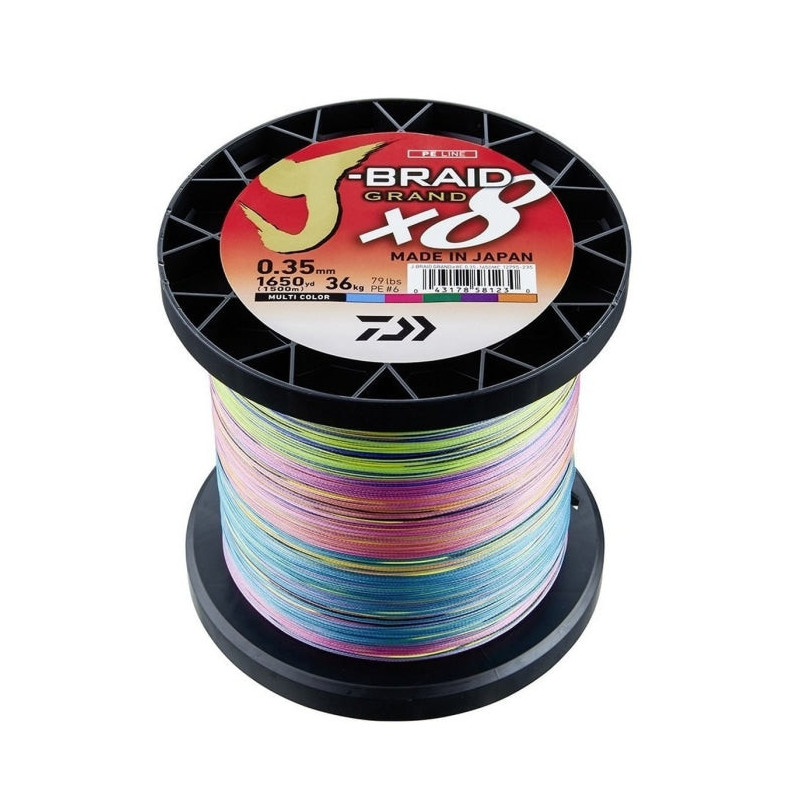 Tresse Daiwa J-Braid Grand X8 Multicolore - 1500 m