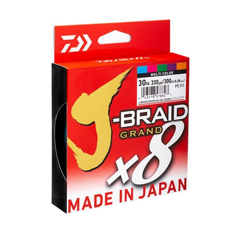 Tresse Daiwa J-Braid Grand X8 Multicolore - 500 m