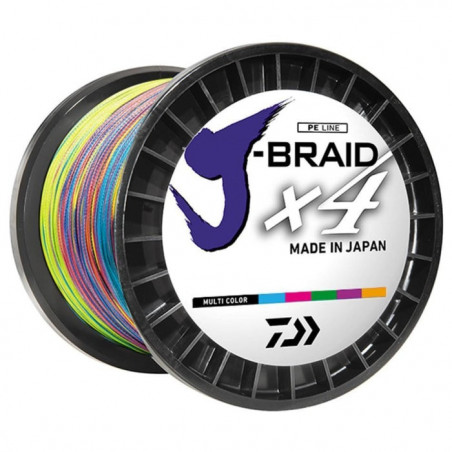 Tresse Daiwa J-Braid X4 Multicolore - 1500 m