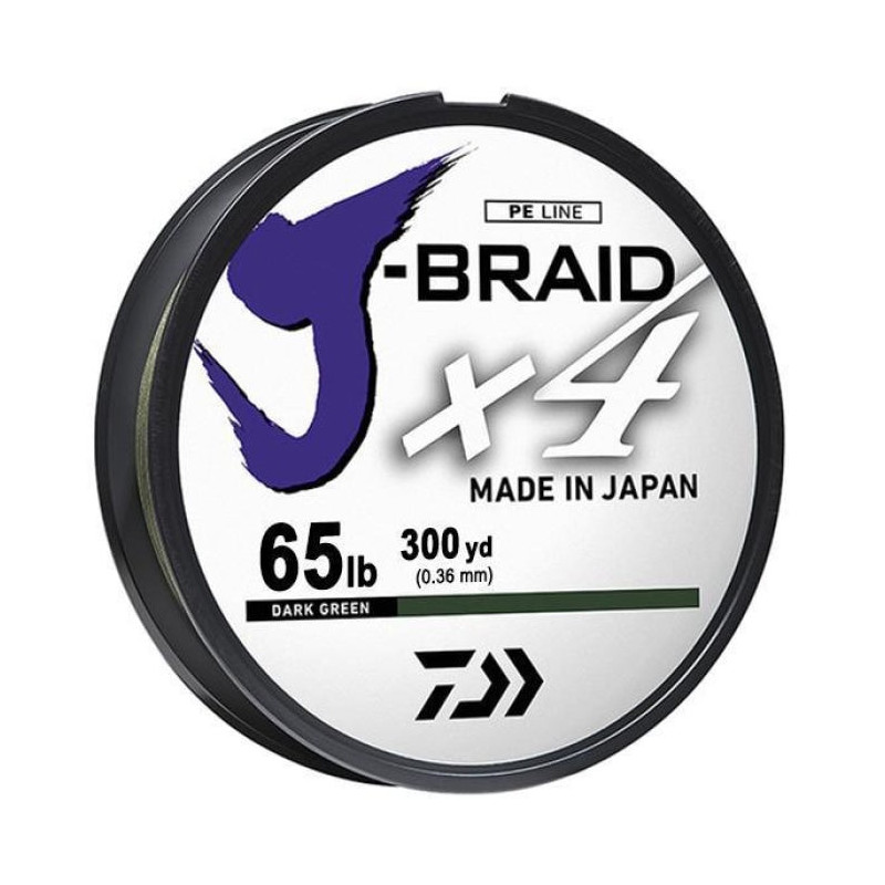 Tresse Daiwa J-Braid X4 Vert - 450 m