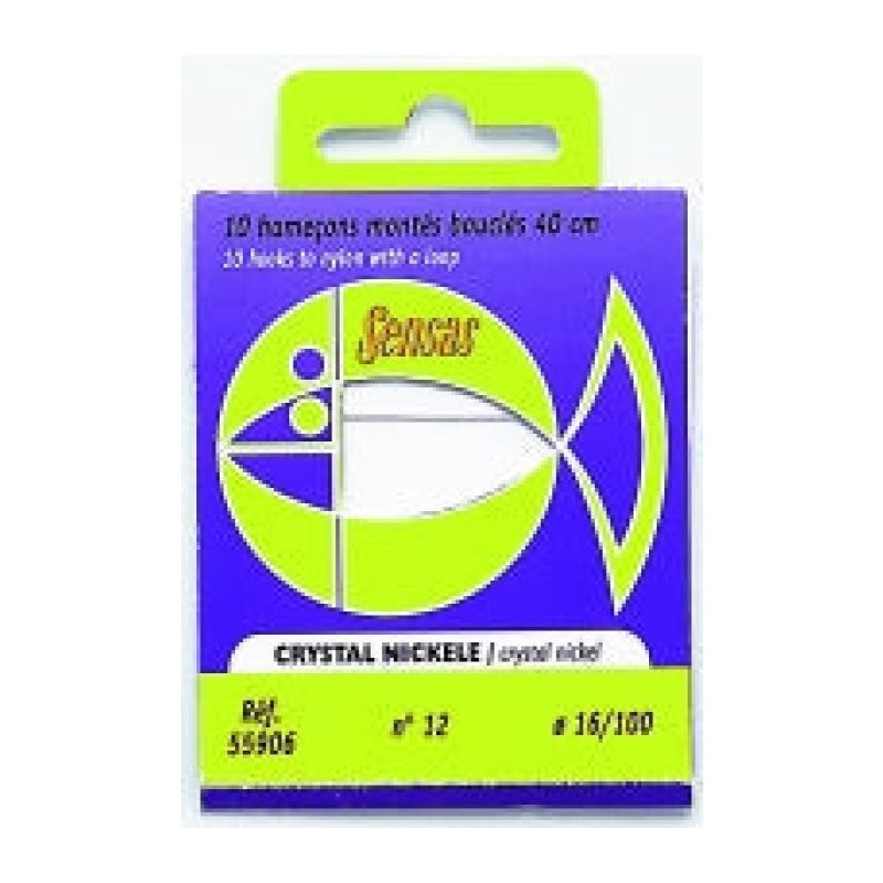 Hameçon Crystal Sensas Nickelé 40cm 20/8