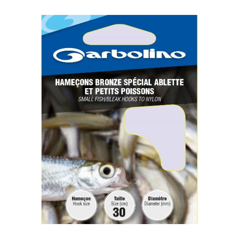 Hameçon Garbolino Montés coup bronze spécial ablette et petits poissons