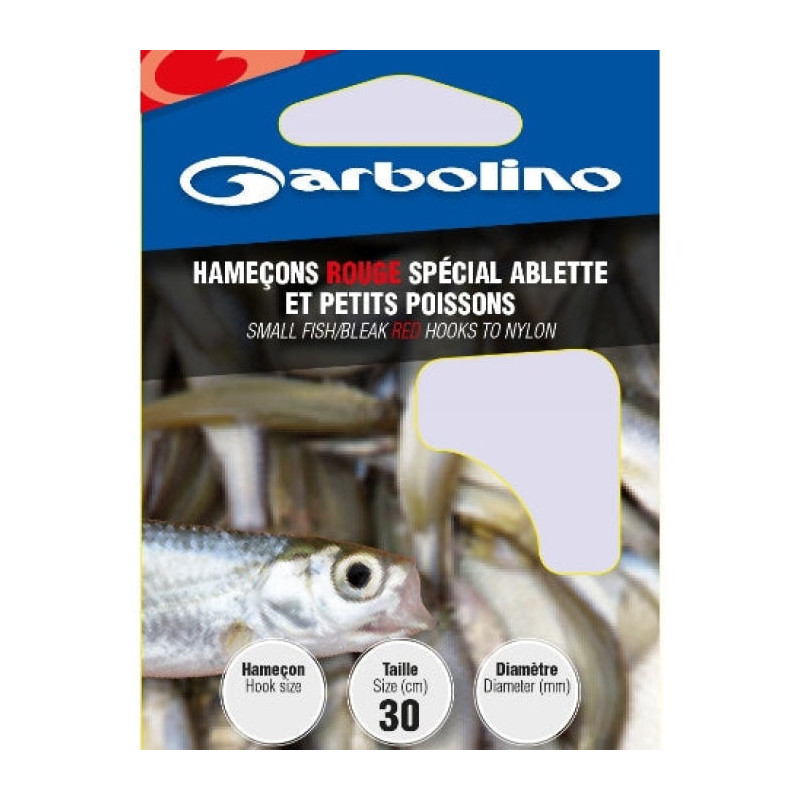 Hameçon Garbolino Montés coup spécial ablette et petits poissons - Rouge