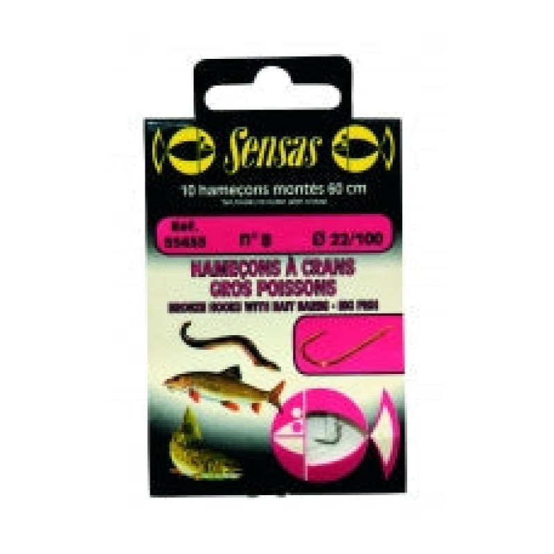 Hameçons à crans Sensas Gros Poissons 10/20