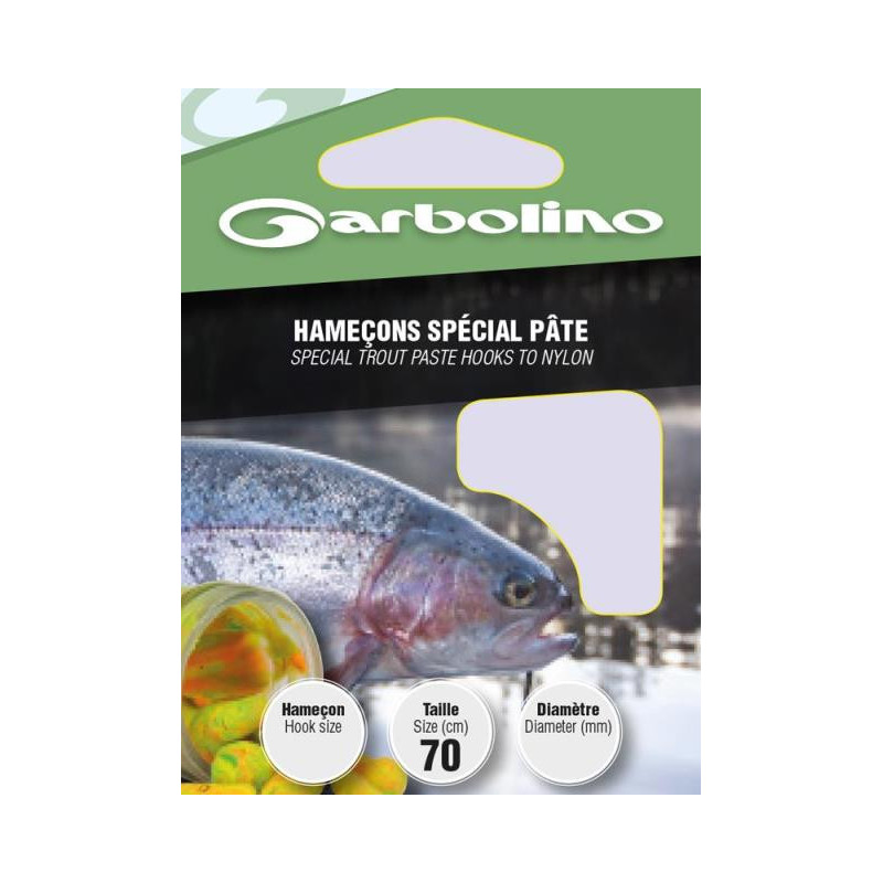 Hameçons Garbolino Montrés truite spécial pate - Par 10
