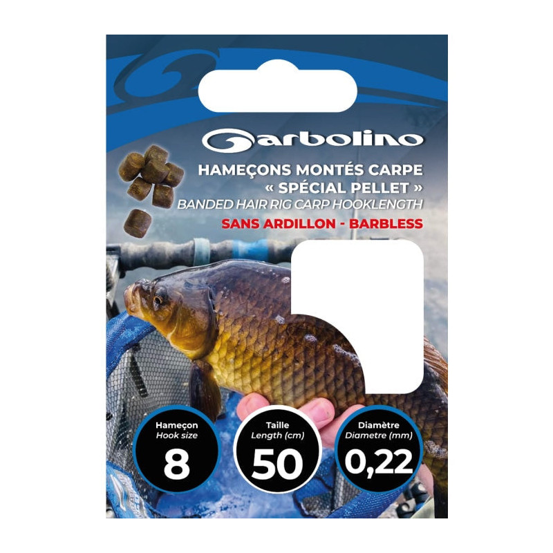 Hameçons Garbolino Spécial Pellet Carpe - Sans ardillon