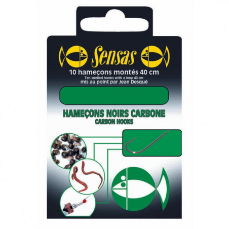 Hameçons montés Sensas Noir Carbone