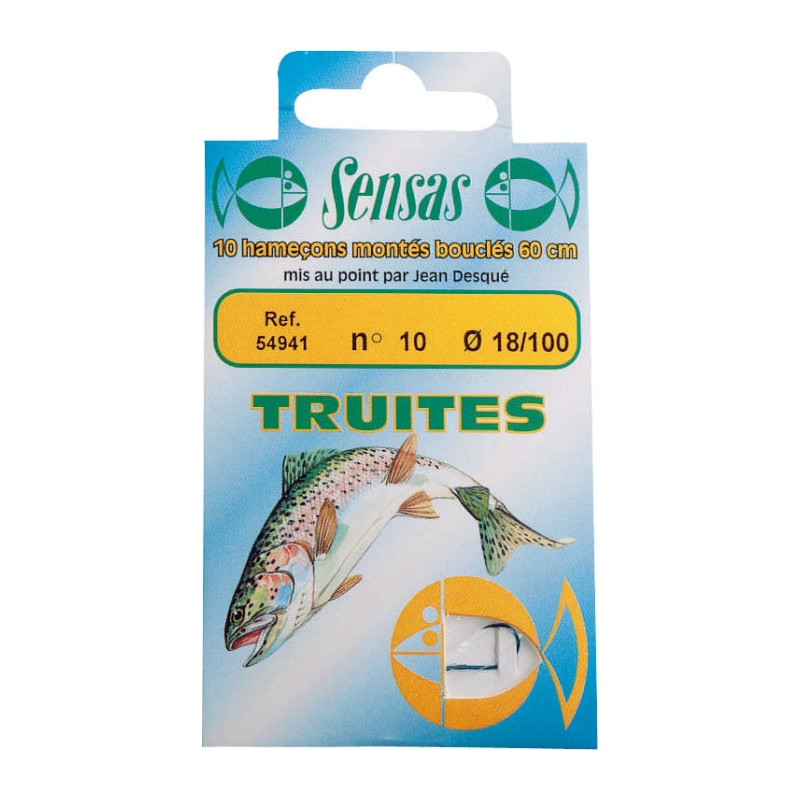 Pochette 10 Hameçons montés Sensas Truites