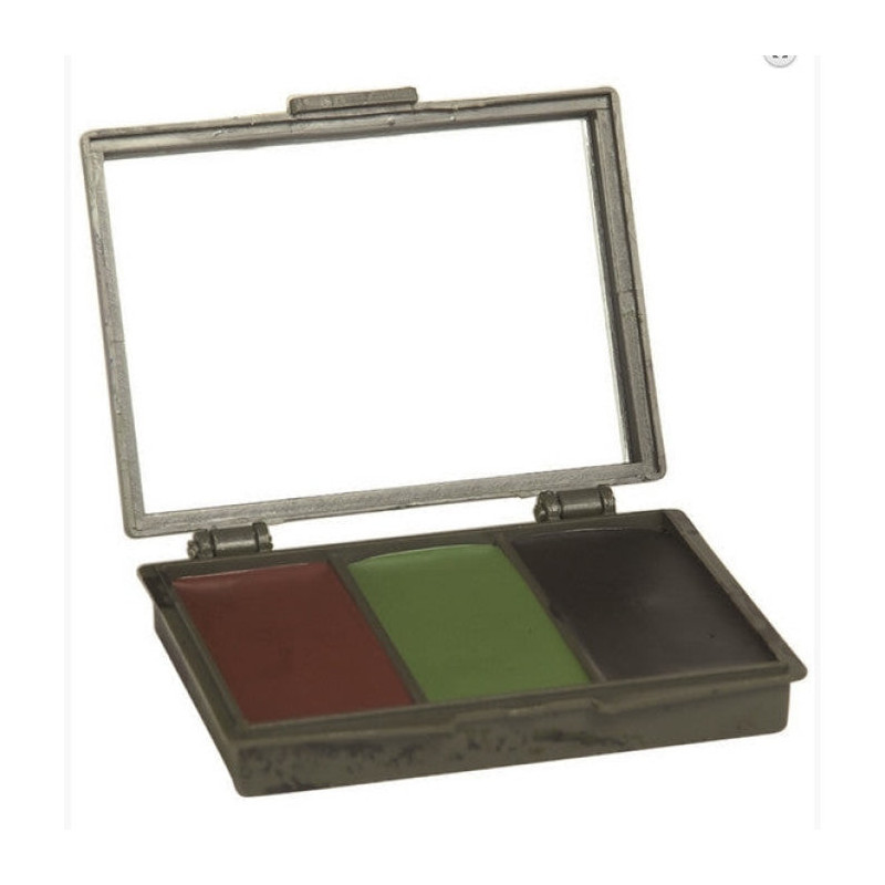 Palette de grimage camo Miltec - 3 couleurs avec miroir
