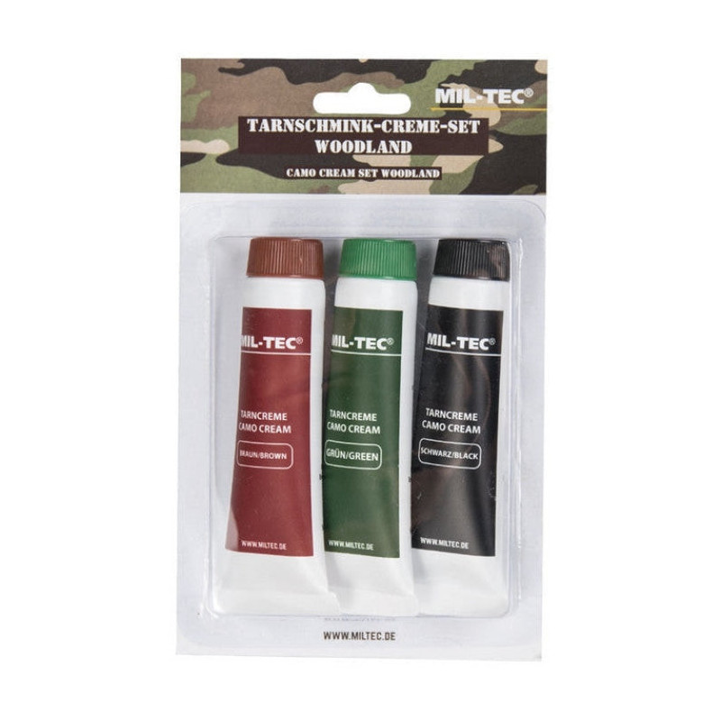 Set Miltec de 3 Tubes de Grimage Camo