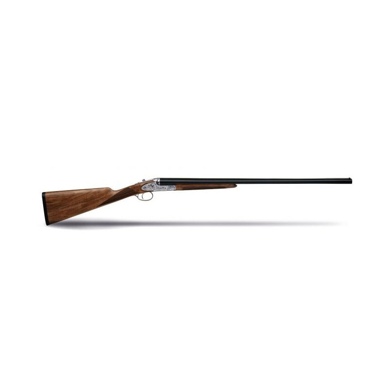 Fusil Huglu Juxtaposé 200 Contreplatine Gravée Crosse Anglaise Grade 3 / Canon 71 cm