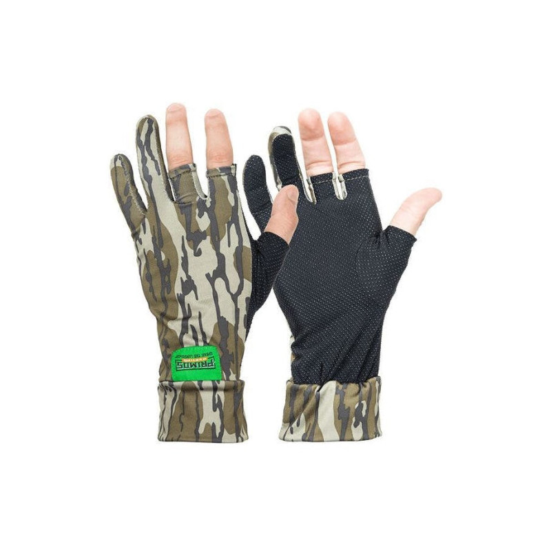 Gants Stretch Primos Anti-Dérapants 3 Doigts Découverts Camo Mossy Oak Bottomland
