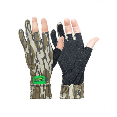 Gants Stretch Primos Anti-Dérapants 3 Doigts Découverts Camo Mossy Oak Bottomland