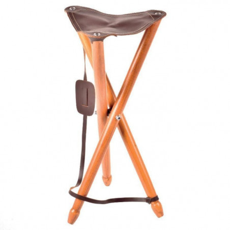 Trepied bois / cuir Stepland 80 cm