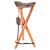 Trepied bois / cuir Stepland 80 cm