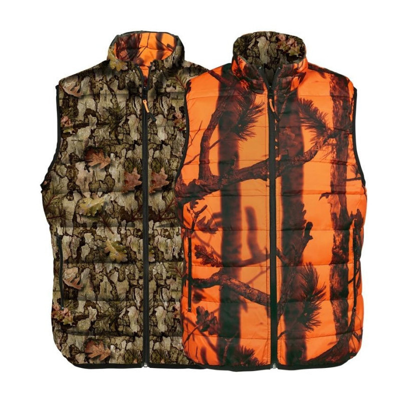 Gilet de chasse Percussion Warm réversible blaze camo