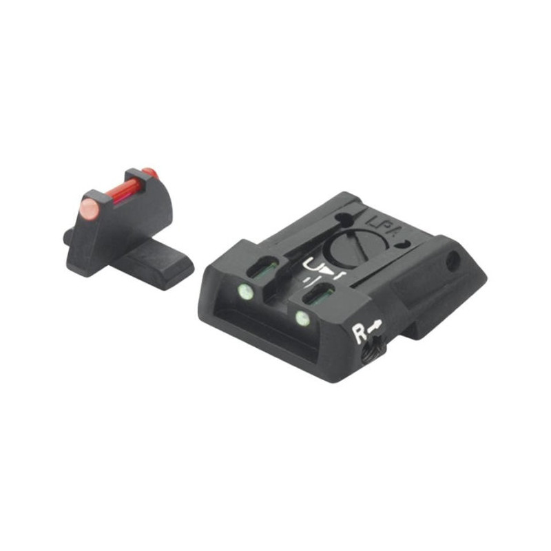 Hausse Réglable et Guidon LPA pour S&W Military et Police - Insert Fibre Optique