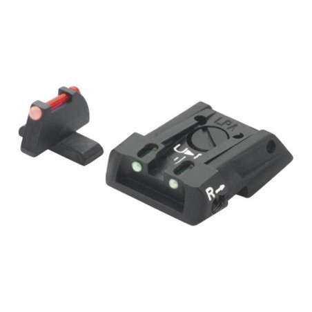 Hausse Réglable et Guidon LPA pour S&W Military et Police - Insert Fibre Optique