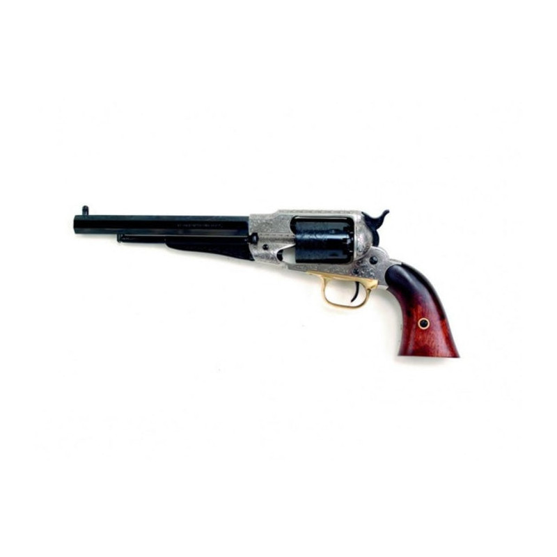 Revolver Pietta 1858 Rm acier old silver gravé - Cal. 44