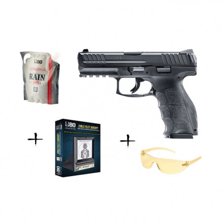 Pack Noël Réplique Umarex Spring H&K VP9 Billes Cible Lunette - 0.5 J