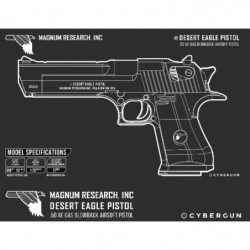 Réplique de poing Desert Eagle .50AE Black blowback