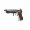 Réplique GBB pistolet GPM92 GP2 gaz 0,9J Silver et bois
