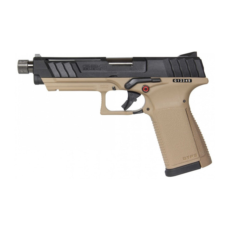 Réplique GBB pistolet GTP9 gaz 0,9J Tan et Noir