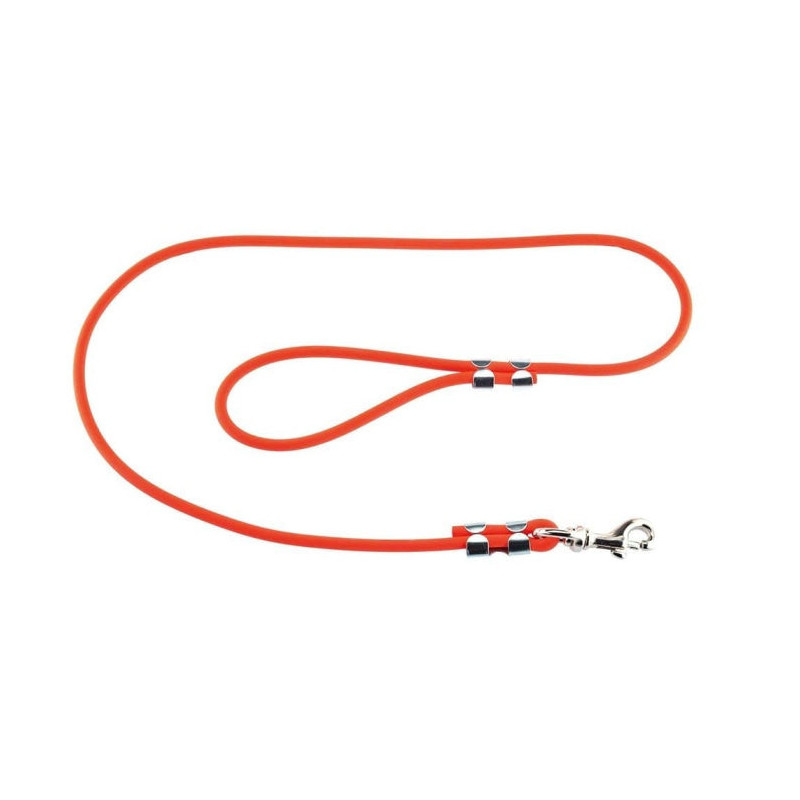 Laisse Biothane tubulaire Hélen Baud orange pour chien - 120 cm