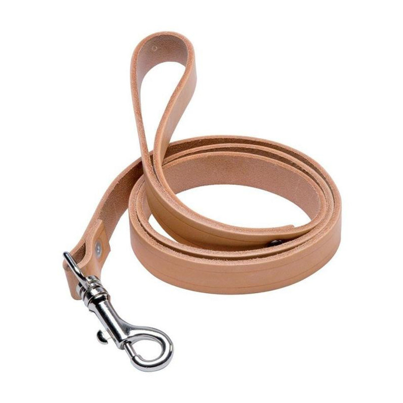 Laisse plate Januel Cuir naturel - 18 mm