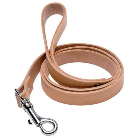 Laisse plate Januel Cuir naturel - 18 mm