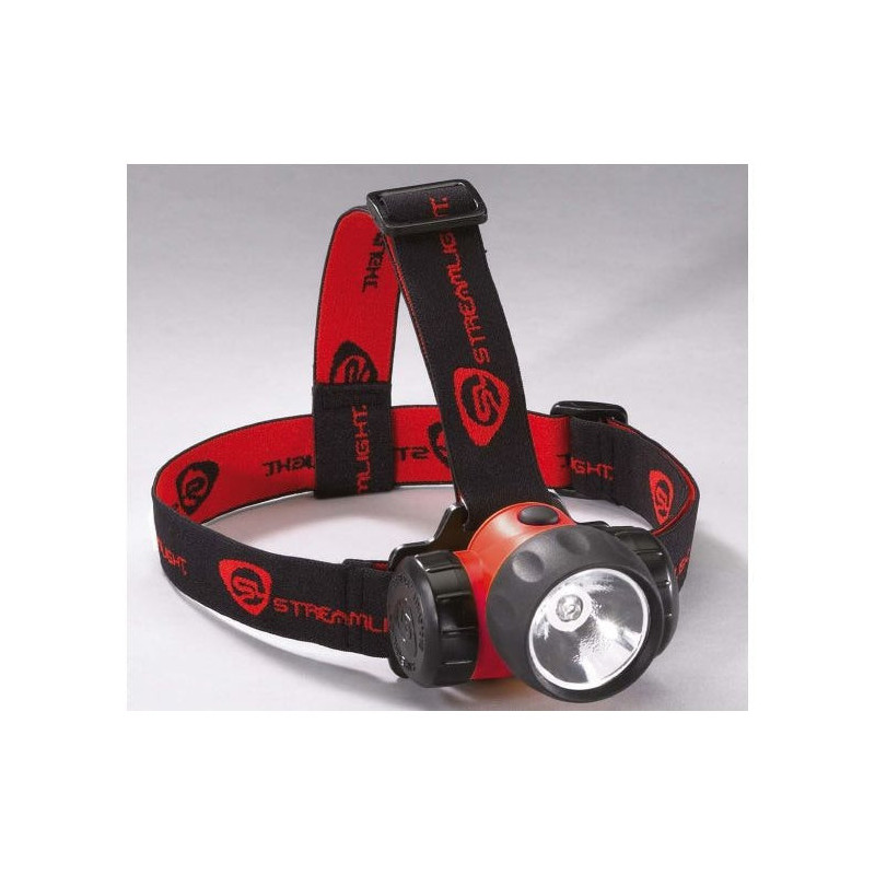 Lampe Frontale Streamlight 3AA HAZ-LO Strap Caoutchouc Orange - Atex - Avec Piles