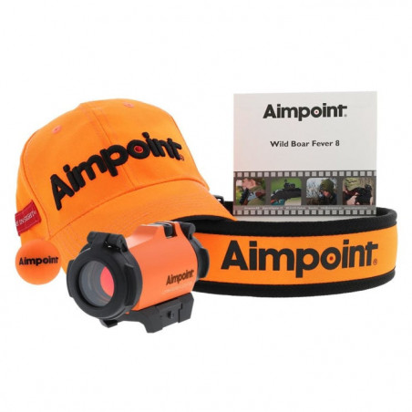 Pack viseur point rouge Aimpoint Micro H2 orange spécial battue 2 MOA