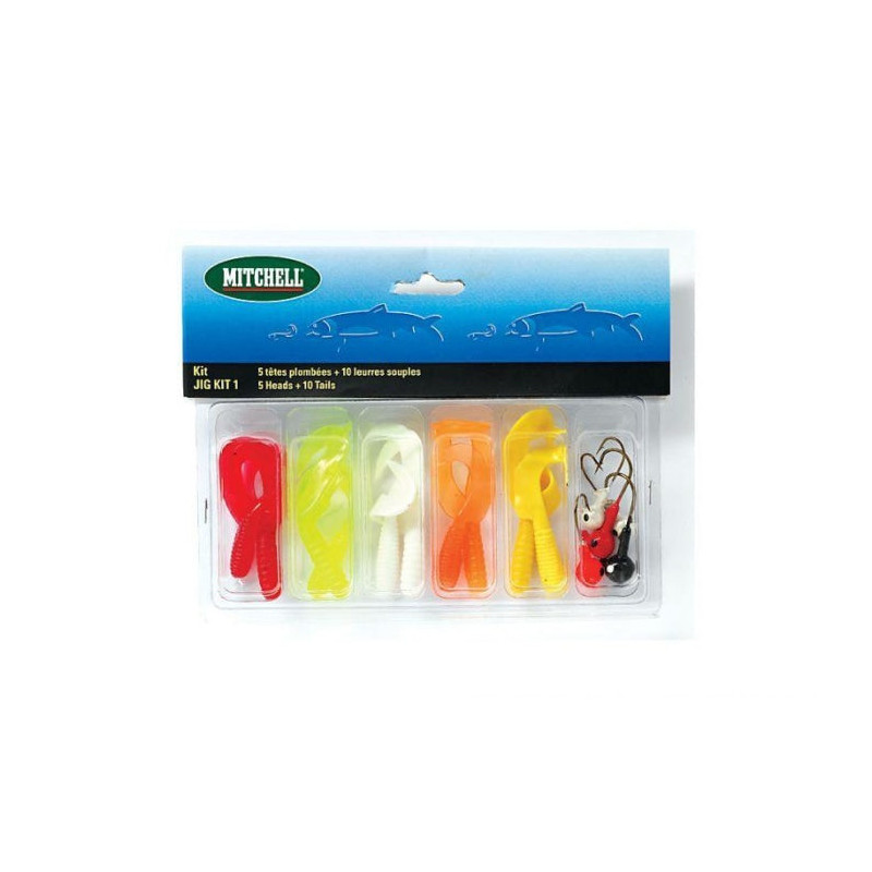 Kit de 5 leurres Mitchell avec tête plombée