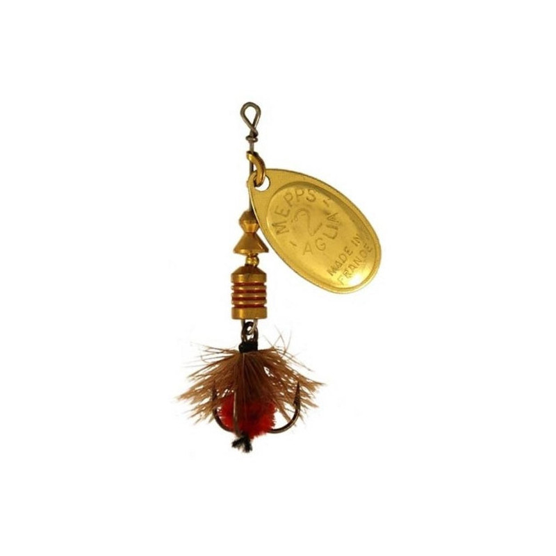 Leurre cuillère tournante Mepps Aglia Or - Mouche rouge