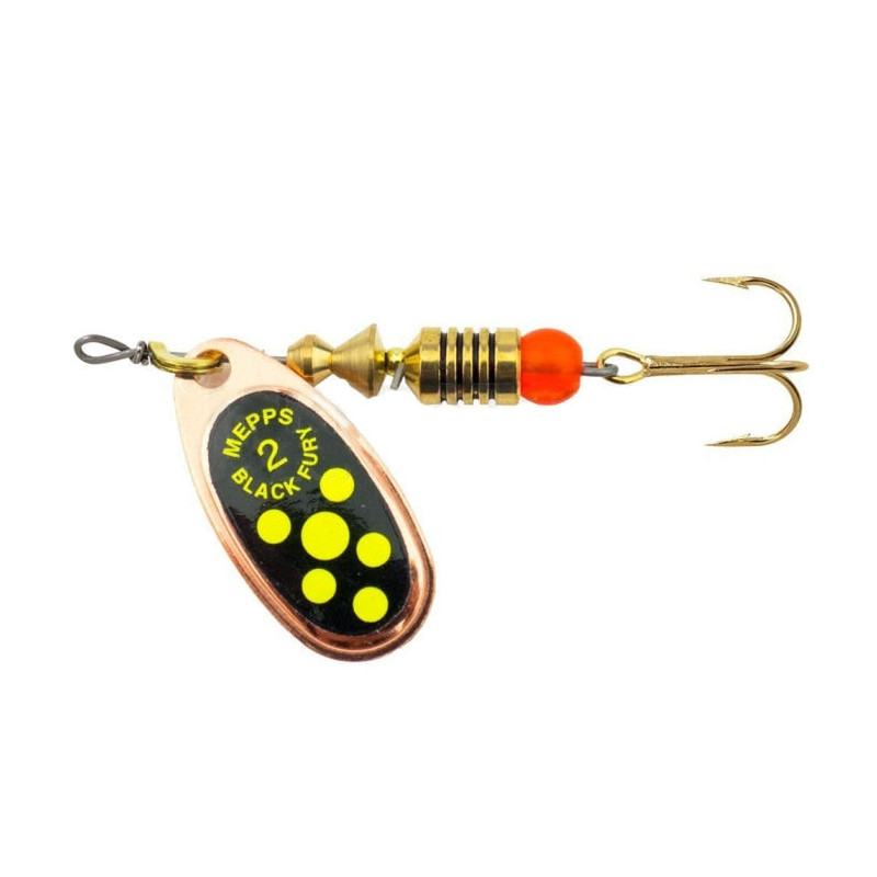 Leurre cuillère tournante Mepps Black Fury Chartreuse - Cuivre