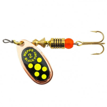 Leurre cuillère tournante Mepps Black Fury Chartreuse - Cuivre
