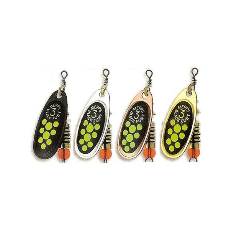 Leurre cuillère tournante Mepps Black Fury Chartreuse Mouche