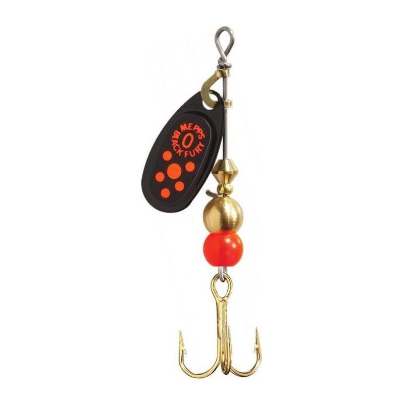 Leurre cuillère tournante Mepps Black Fury Orange - Noir