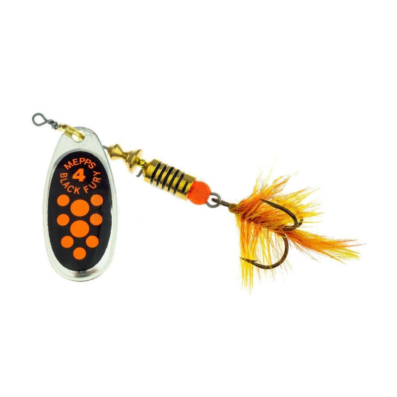 Leurre cuillère tournante Mepps Black Fury Orange Mouche - Argent