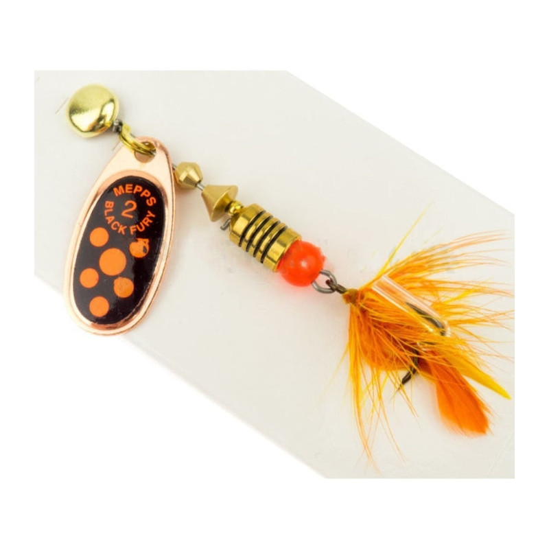 Leurre cuillère tournante Mepps Black Fury Orange Mouche - Cuivre