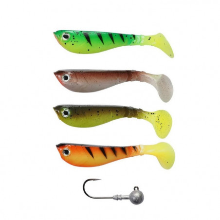 Leurre souple Berkley Pulse Shad MixBox avec têtes plombées