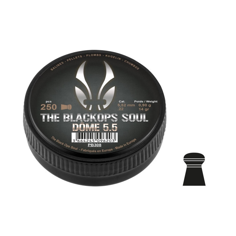 Plombs BO Manufacture The Black Ops Soul Dome - Cal 5.5mm