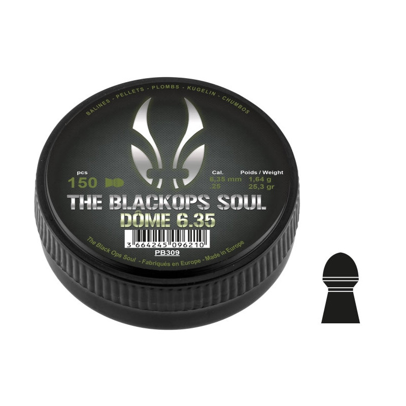Plombs BO Manufacture The Black Ops Soul Dome - Cal. 6.35mm
