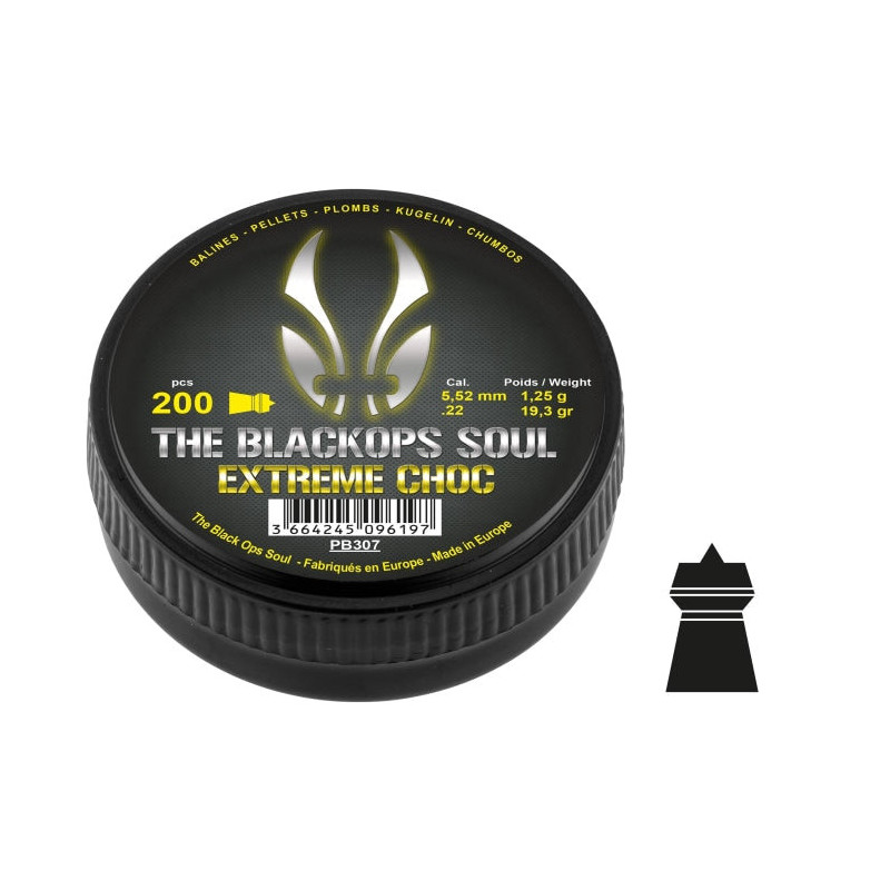 Plombs BO Manufacture The Black Ops Soul Extrem Choc - Cal. 5.5mm