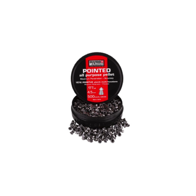 Plombs Pointus Swiss Arms cal. 4.5 mm Haute Qualité