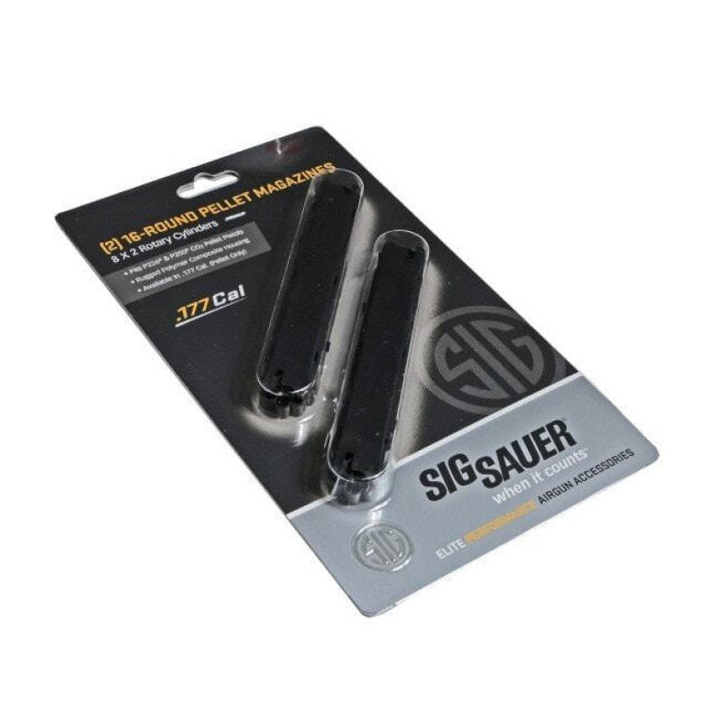 Pack de 2 chargeurs Co2 à plomb Sig Sauer P226 et P250 - Cal. 4.5