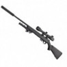 Pack carabine à verrou Mossberg synth. fileté avec lunette 3-9x40 et silencieux - Cal. 17 HMR