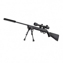 Pack carabine à verrou Mossberg synth. fileté avec lunette 3-9x40 et silencieux - Cal. 17 HMR